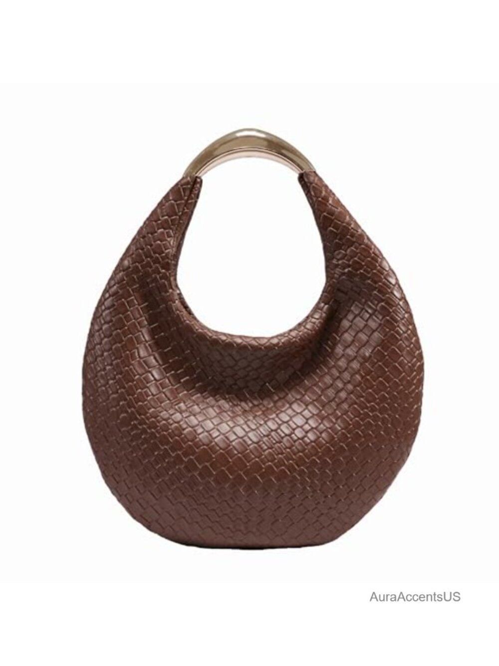Boho Chic Woven Hobo Bag for Women, PU Leather Shoulder Tote